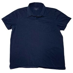 Outerknown Sojourn Polo Shirt Navy Blue Organic Pima Cotton Mens XL